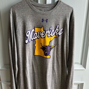 Minnesota State Mankato Mavericks Large Gray Cotton Long-Sleeve Tee